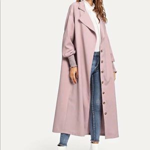 New w/o tag Dusty Pink Single Breasted TrenchCoat
